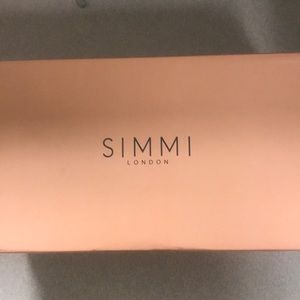 Perplex clear mule heels with gold heel